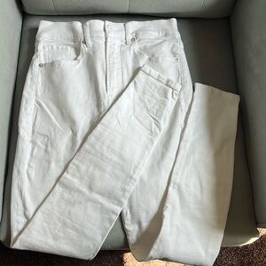 Express skinny high rise white jeans